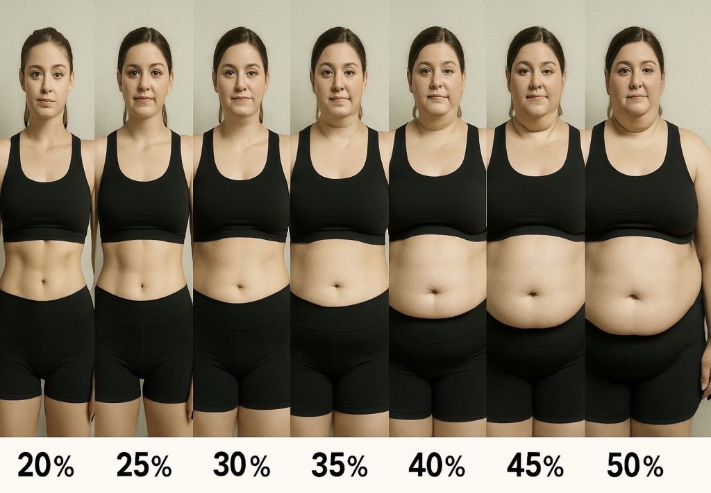 女性体脂肪別変化