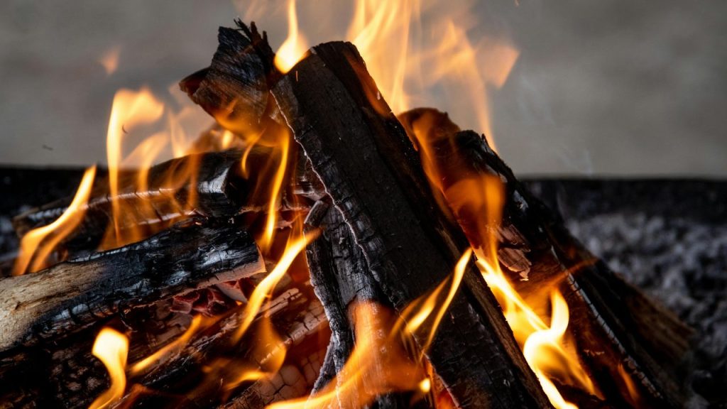 燃焼している様子