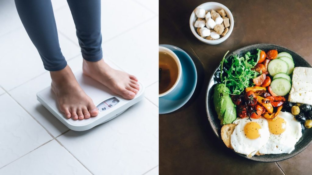 体重測定と朝食